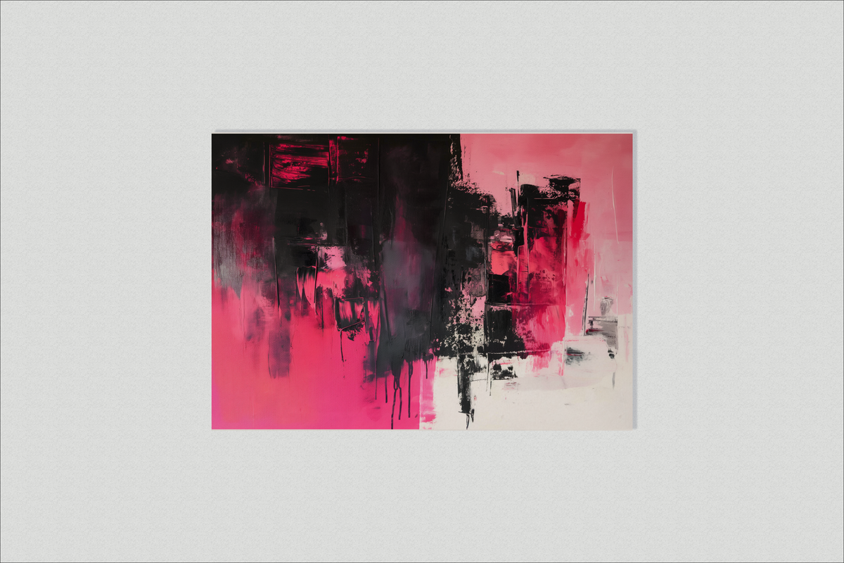 Abstracto Rosa y Negro en un interior
