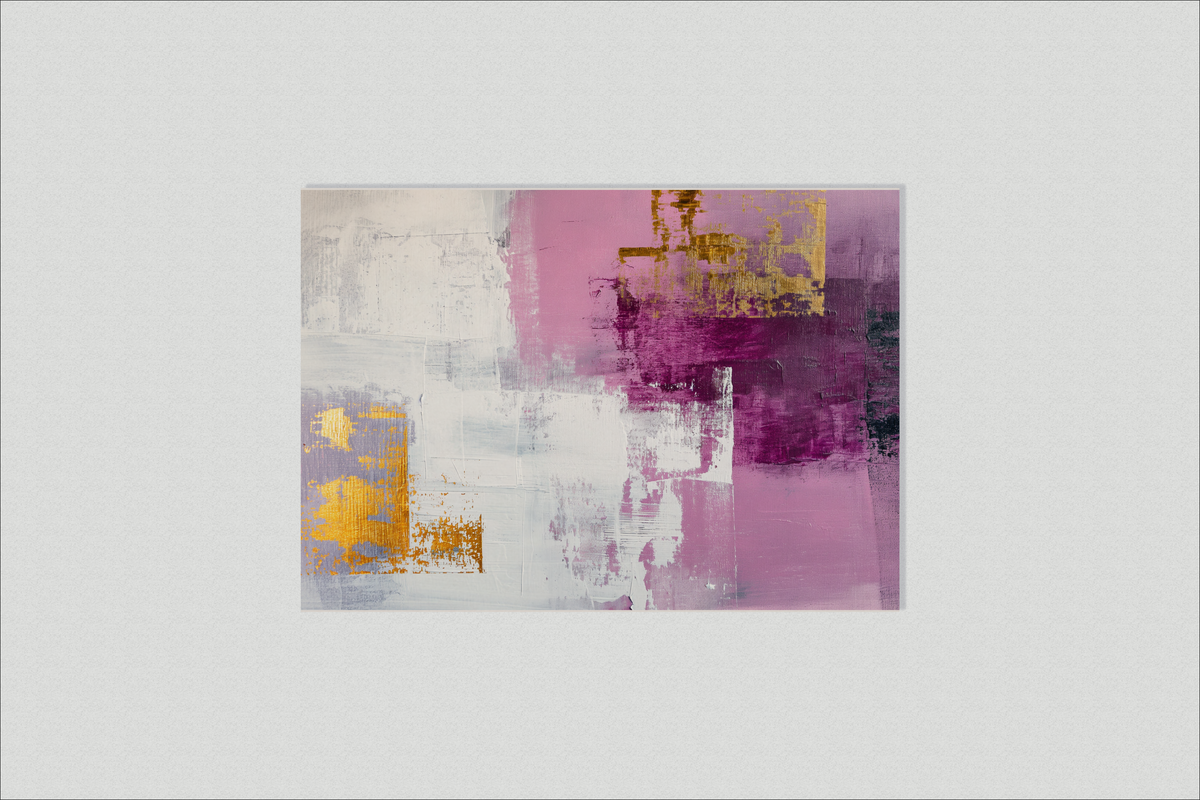 Abstracto Rosa y Dorado en un interior