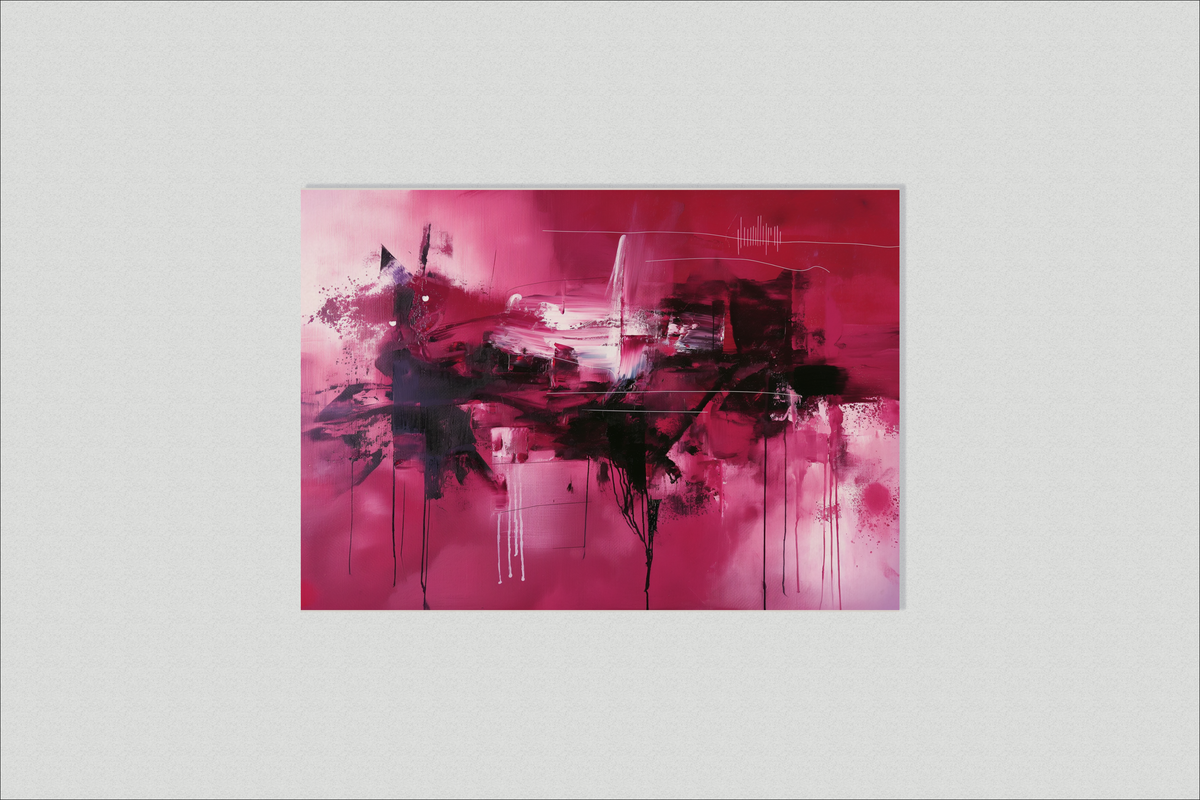 Abstracto Rojo y Rosa en un interior