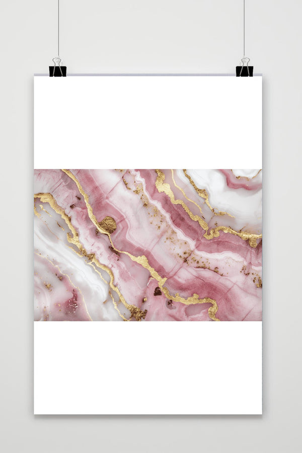 Affiche Marbre Rose Abstrait