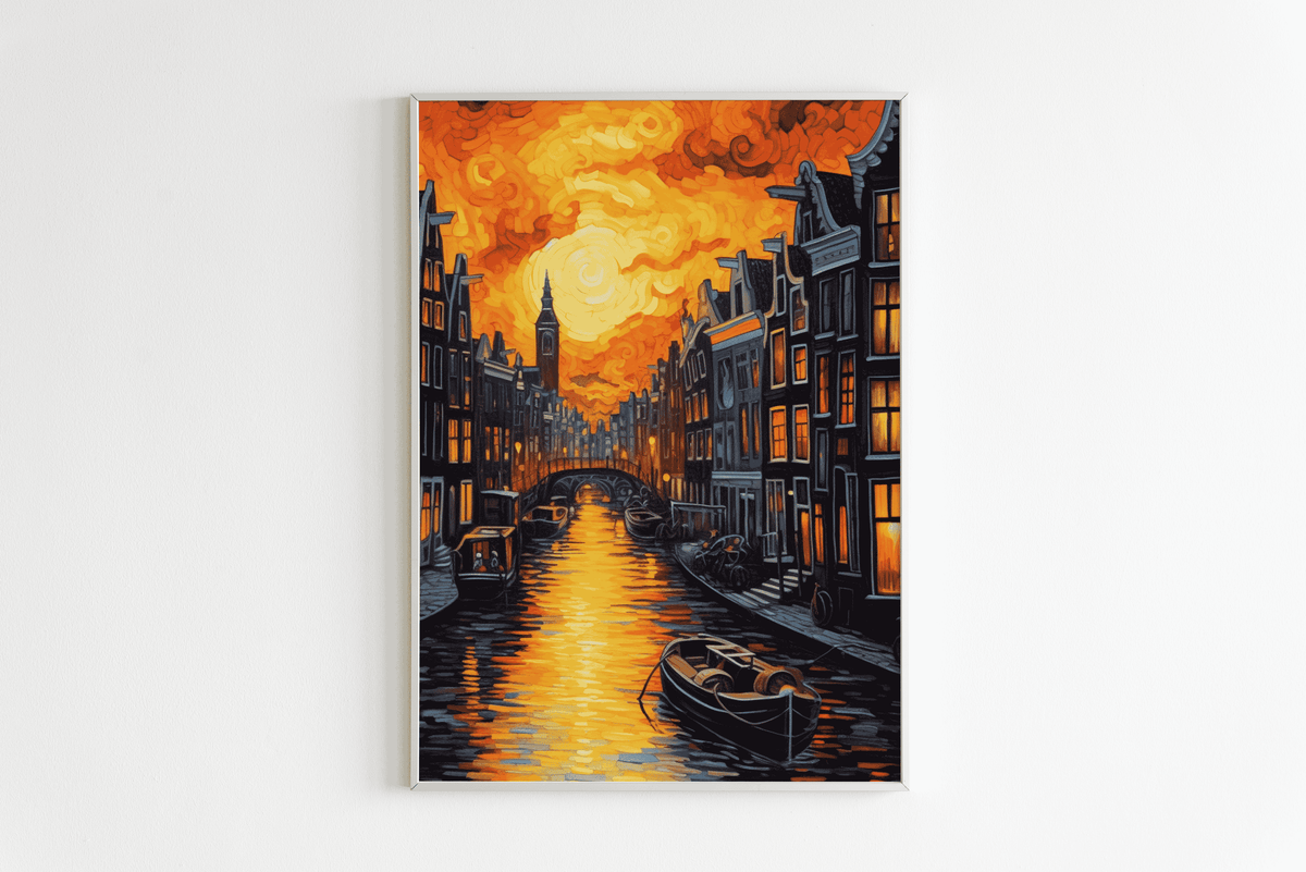 Amsterdam Poster Grachten en un interior