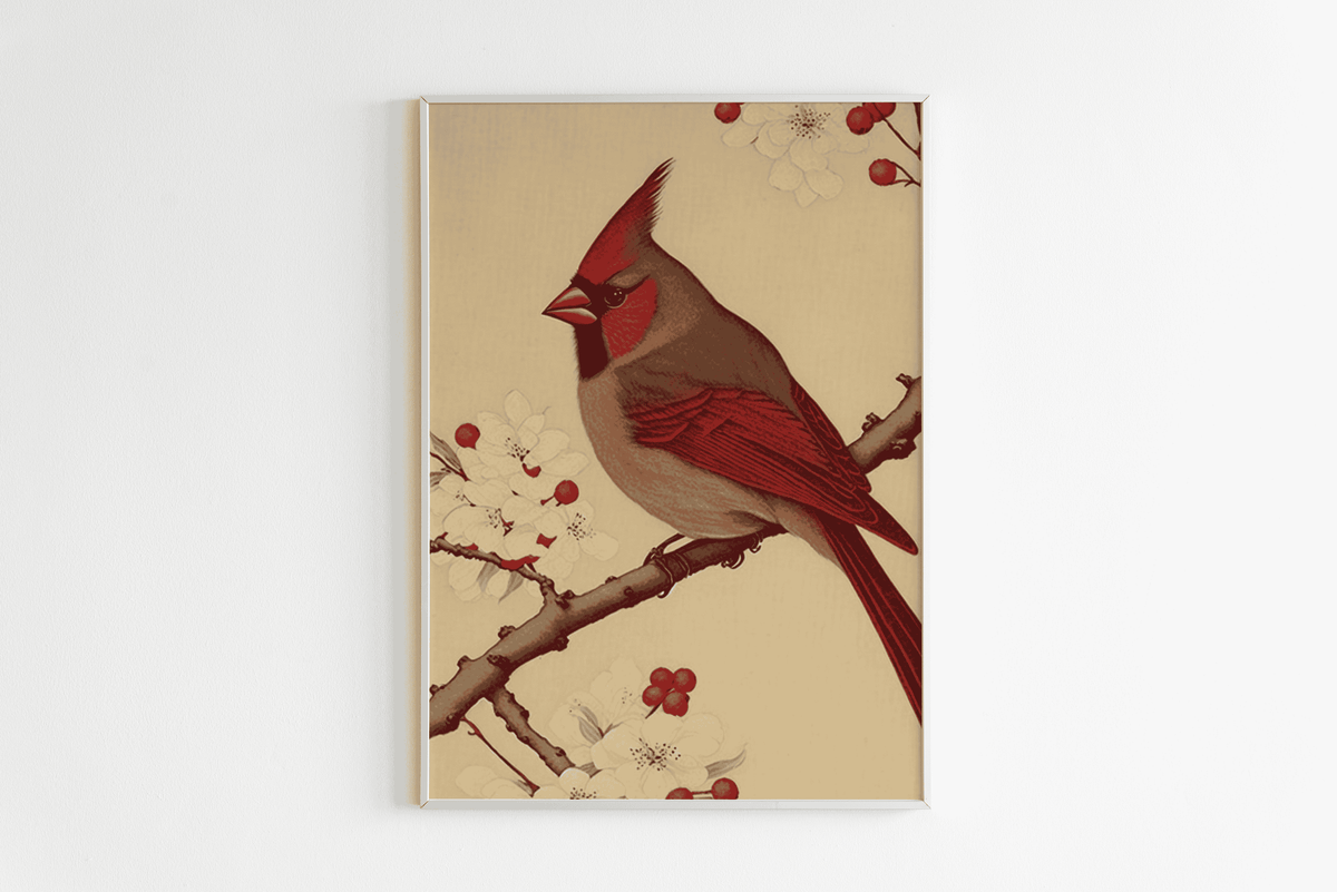 Pájaro Arte Japonés en un interior