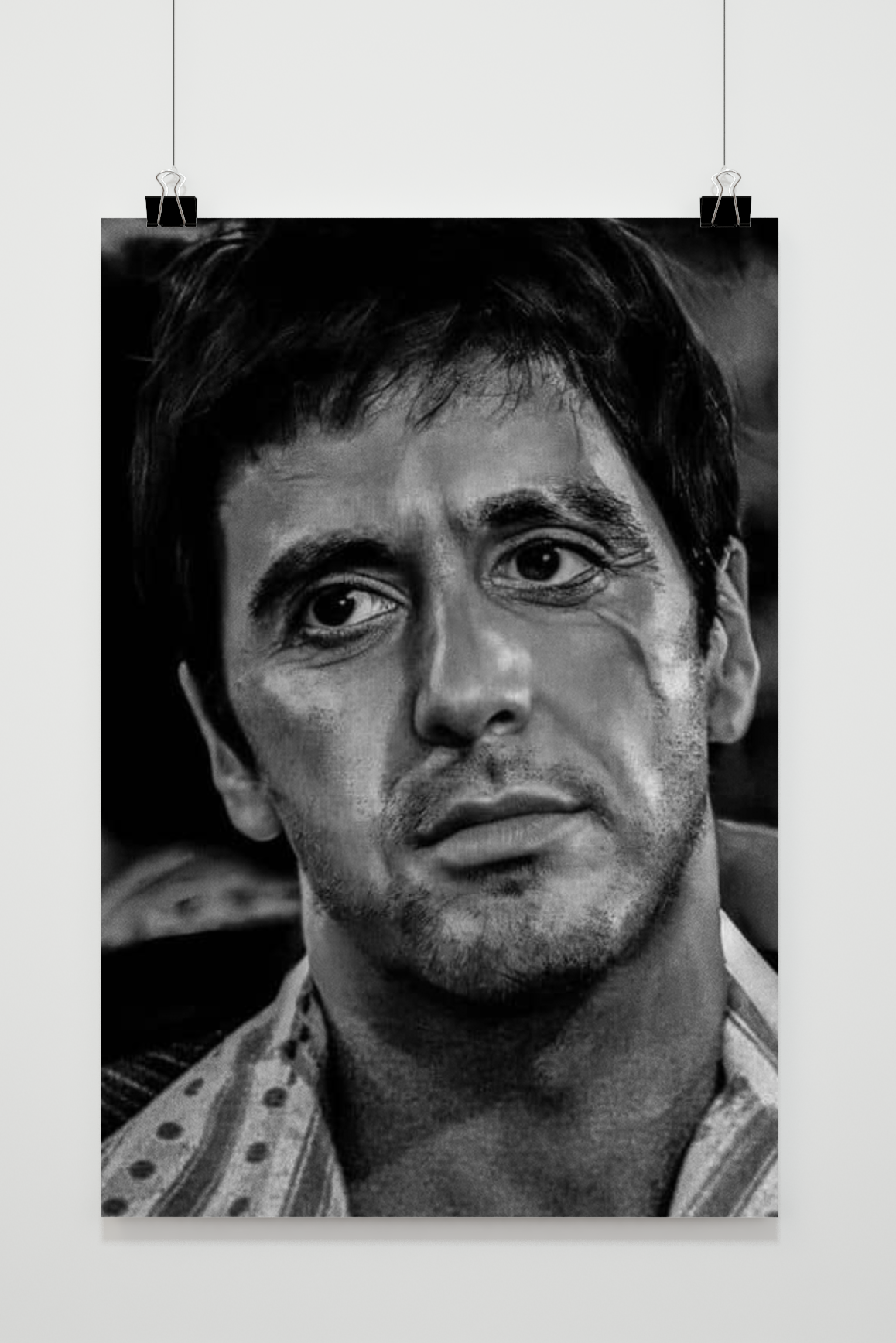 Póster Tony Montana Blanco y Negro de 25 Artstreet
