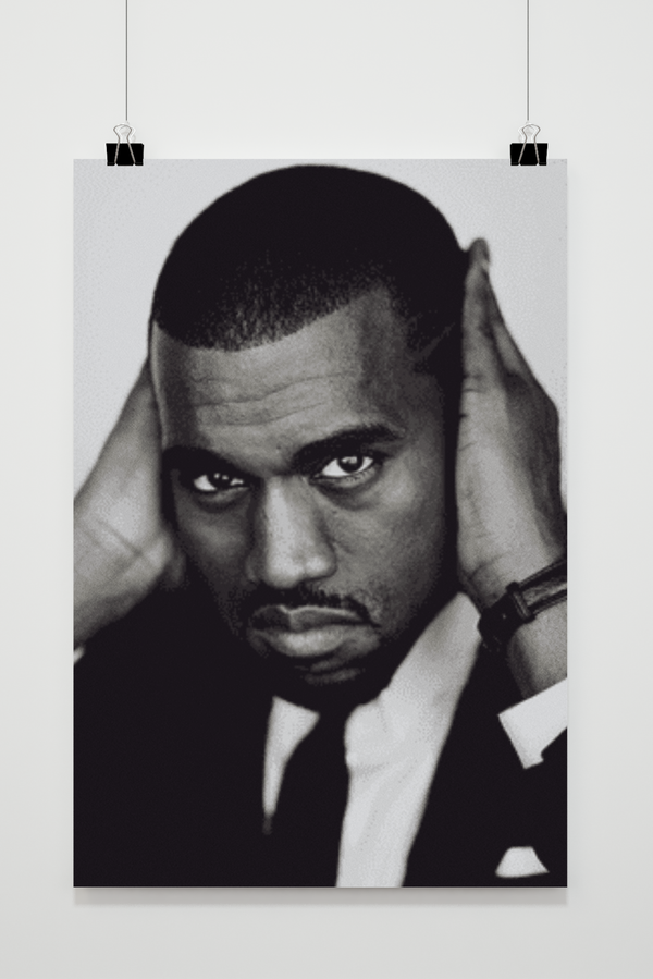 Kanye West Black White poster