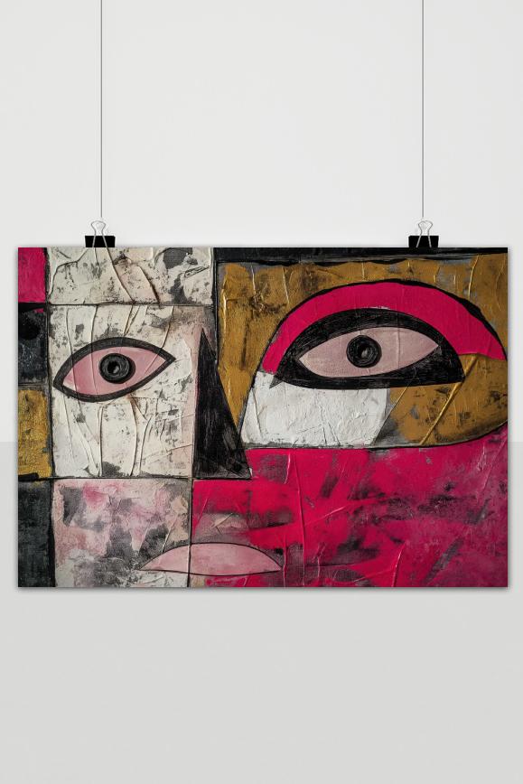 Affiche Abstrait Rose Bronze