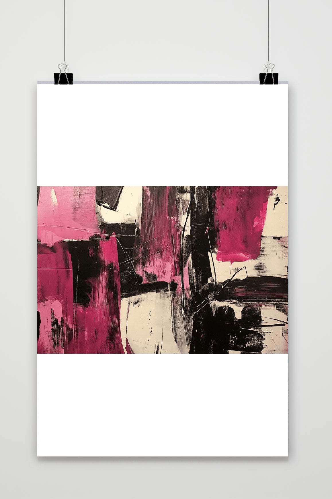 Póster Líneas Abstractas Rosa de 25 Artstreet