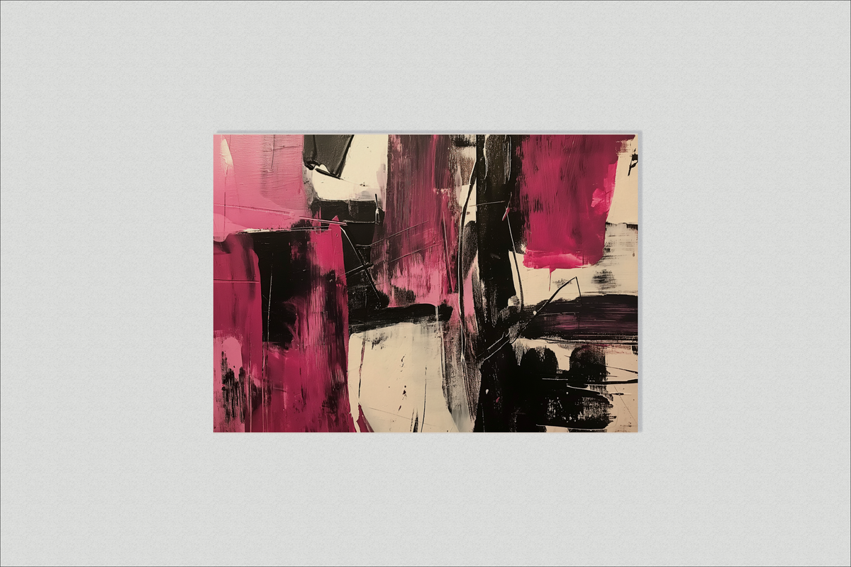 Líneas Abstractas Rosa en un interior