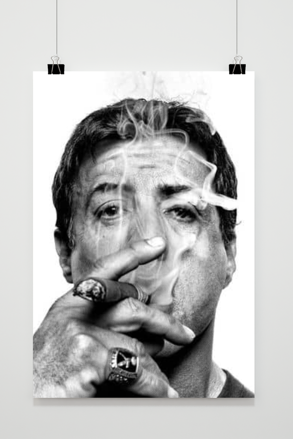 Póster Sylvester Stallone Blanco y Negro