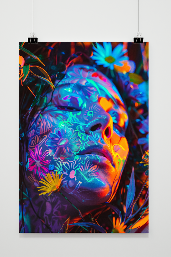 Póster Rostro Neón