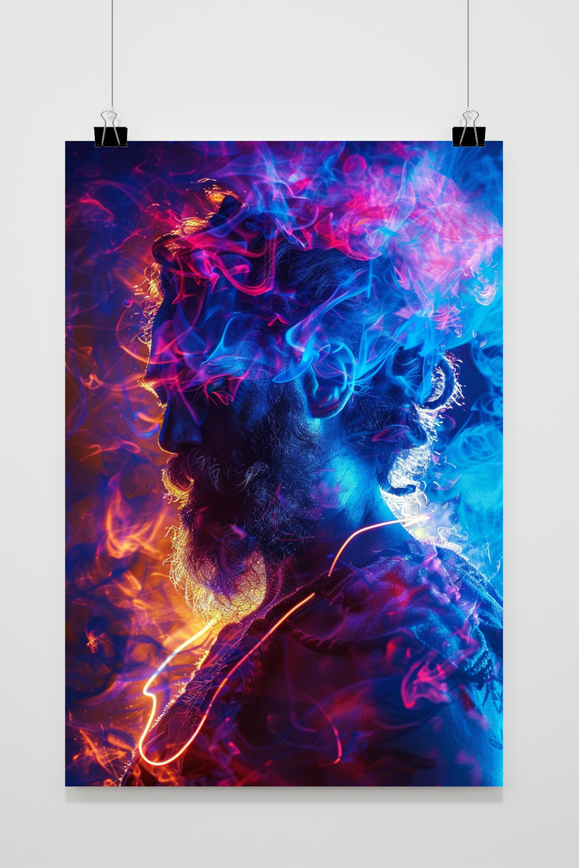 Póster Hombre de Humo Neón