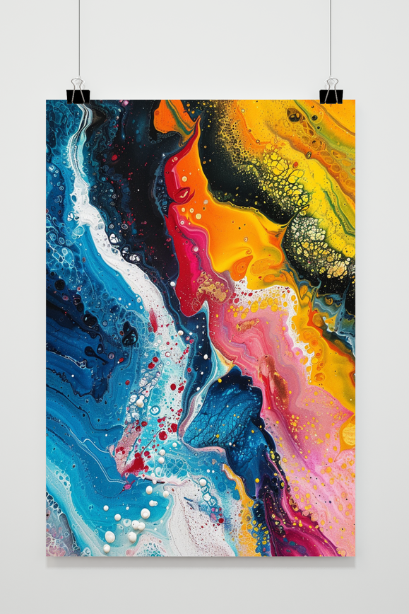 Kleurenverf Abstract poster