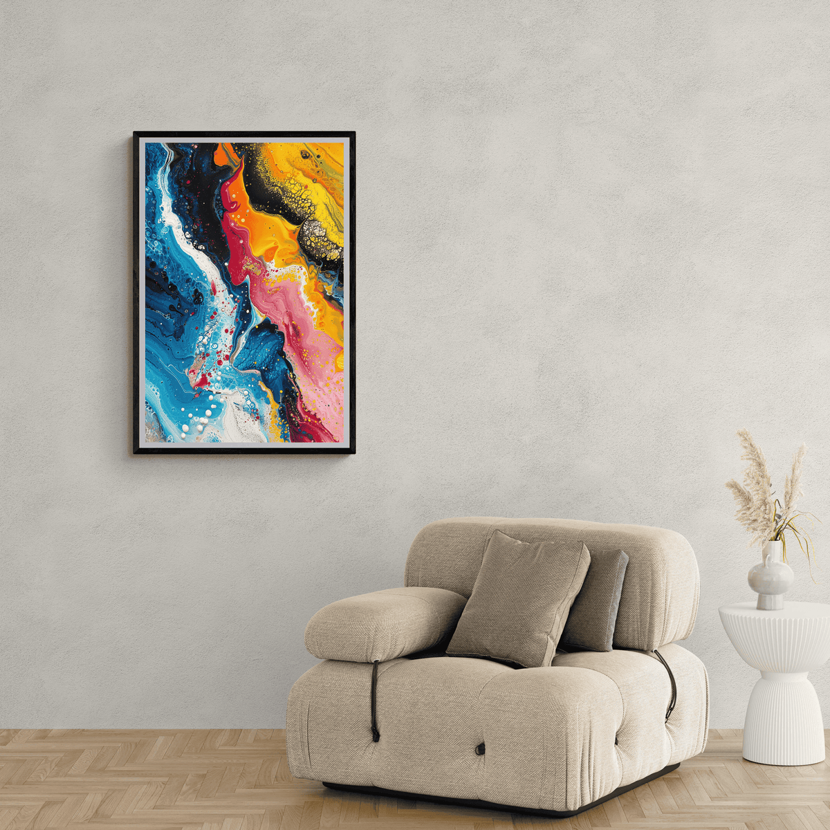 Peinture Colorée Abstraite dans un intérieur