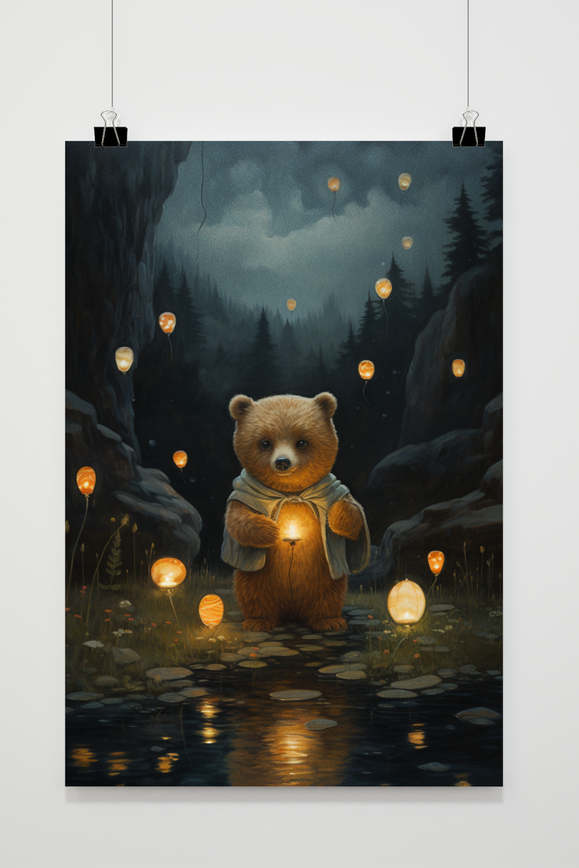 Póster Osito con Farolillos de 25 Artstreet