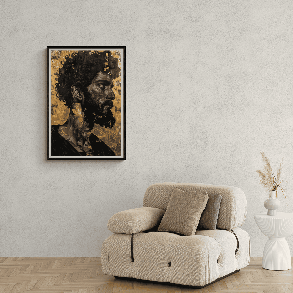 Marcus Aurelius Dorado en un interior