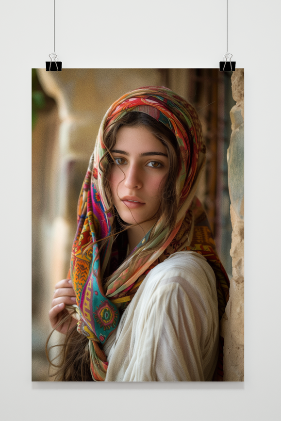 Póster Chica con Pañuelo de 25 Artstreet