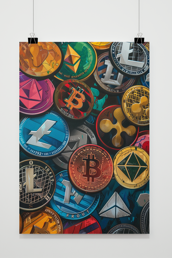 Affiche Monnaies Crypto