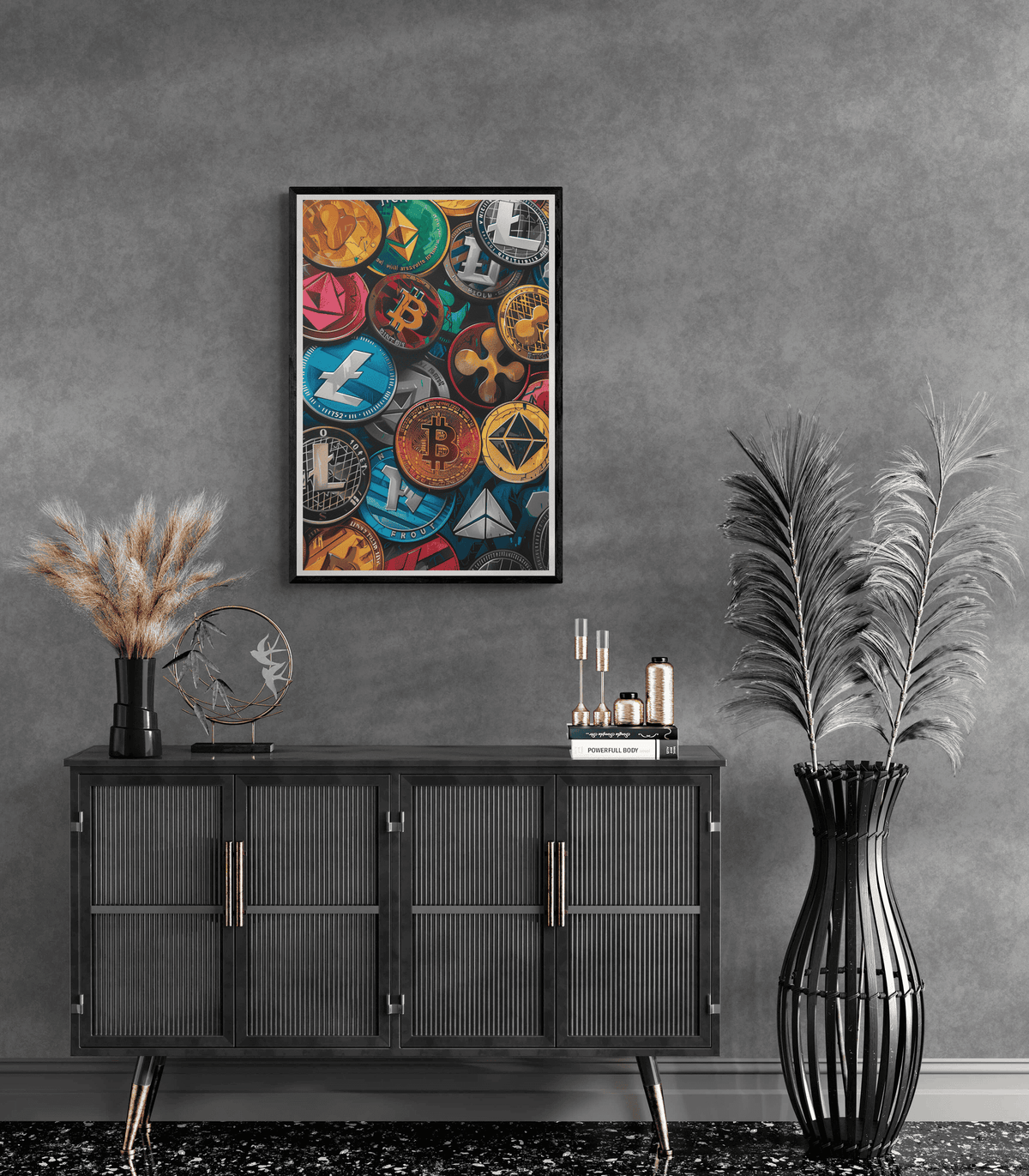Monnaies Crypto dans un intérieur