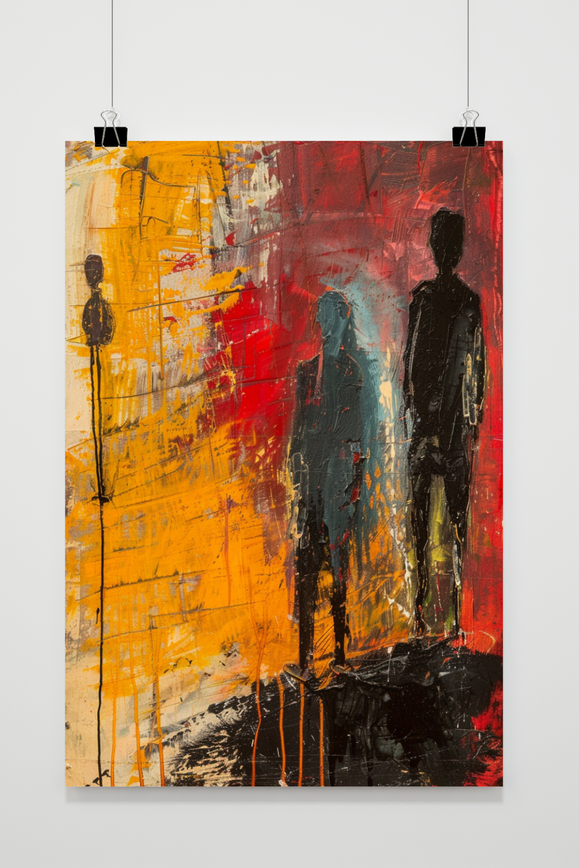 Póster Rojo Amarillo Abstracto de 25 Artstreet