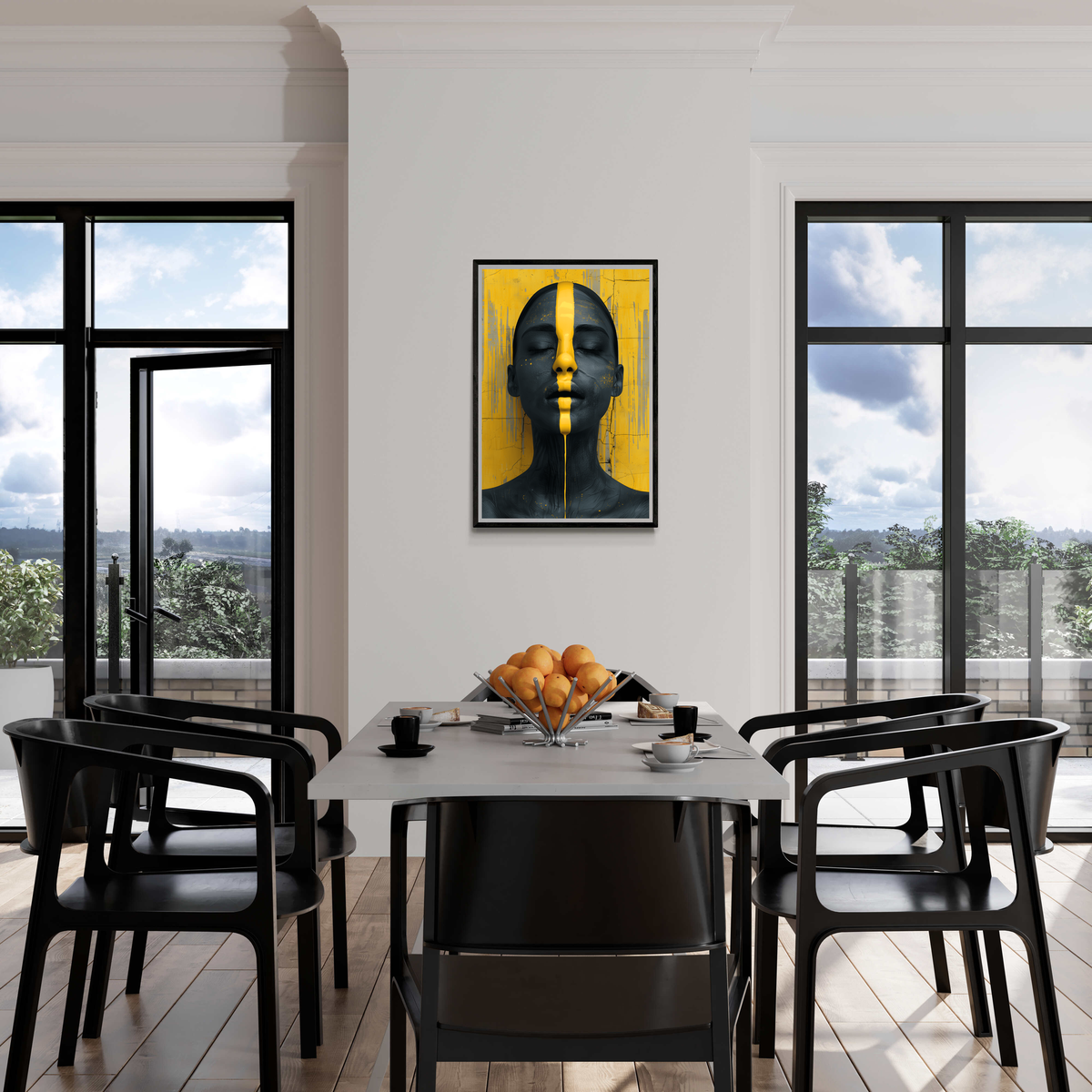 Negro Amarillo en un interior