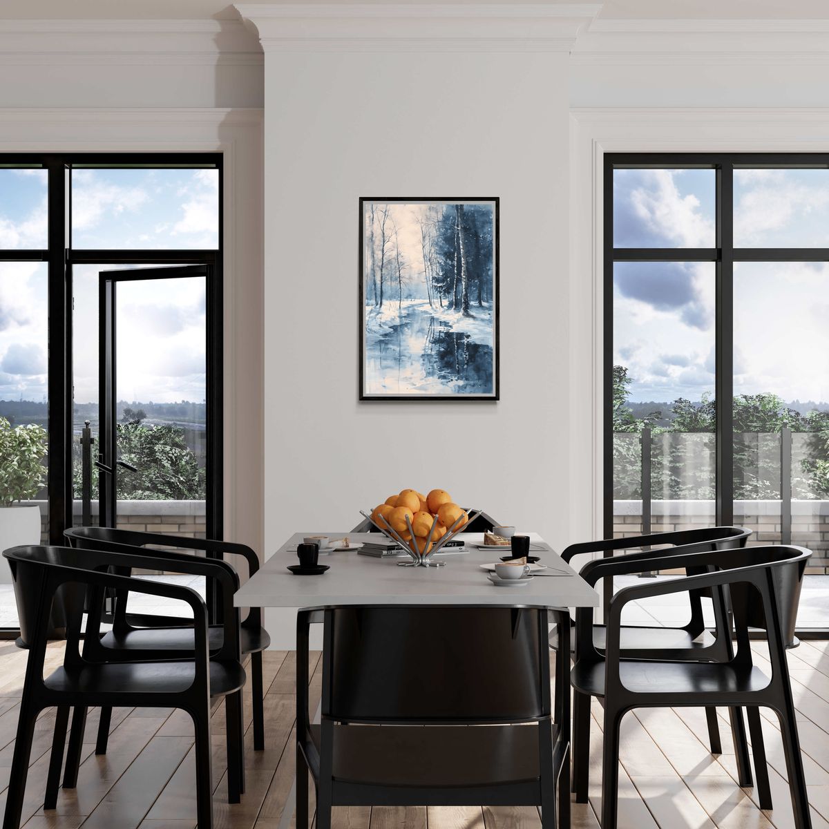 Paisaje de Invierno en un interior