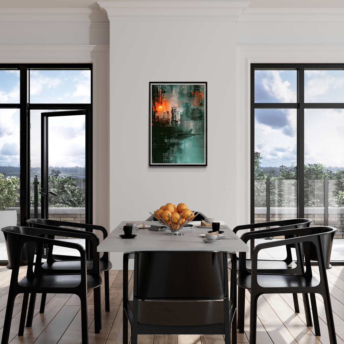 Ville abstraite dans un intérieur