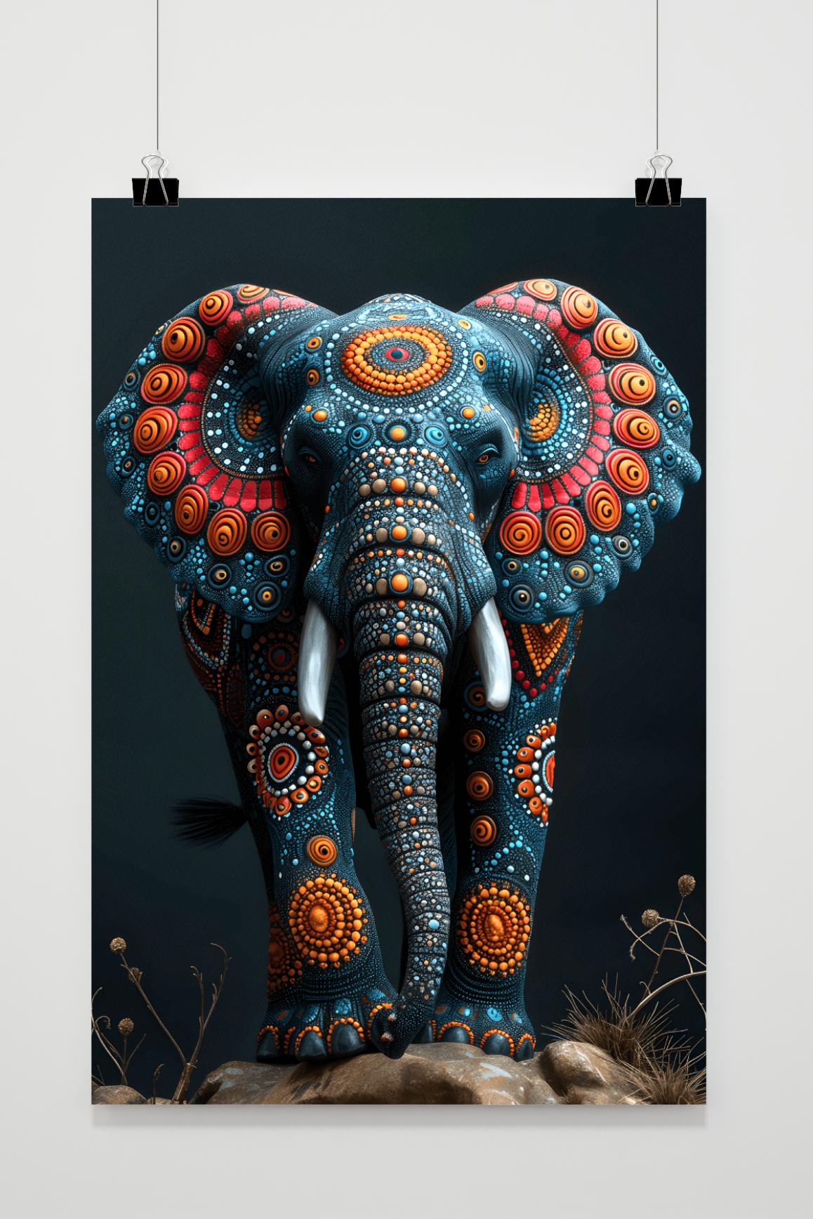 Póster Elefante Colorido de 25 Artstreet