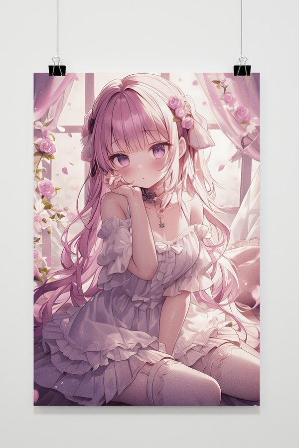 Anime Blumenmädchen Poster