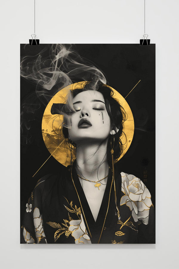 Affiche Geisha orientale