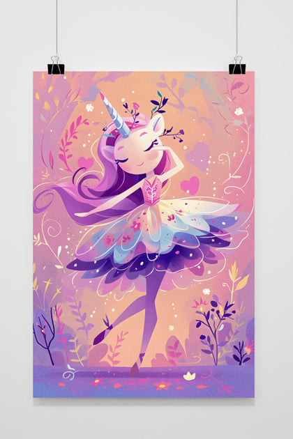 Ballerina Eenhoorn poster
