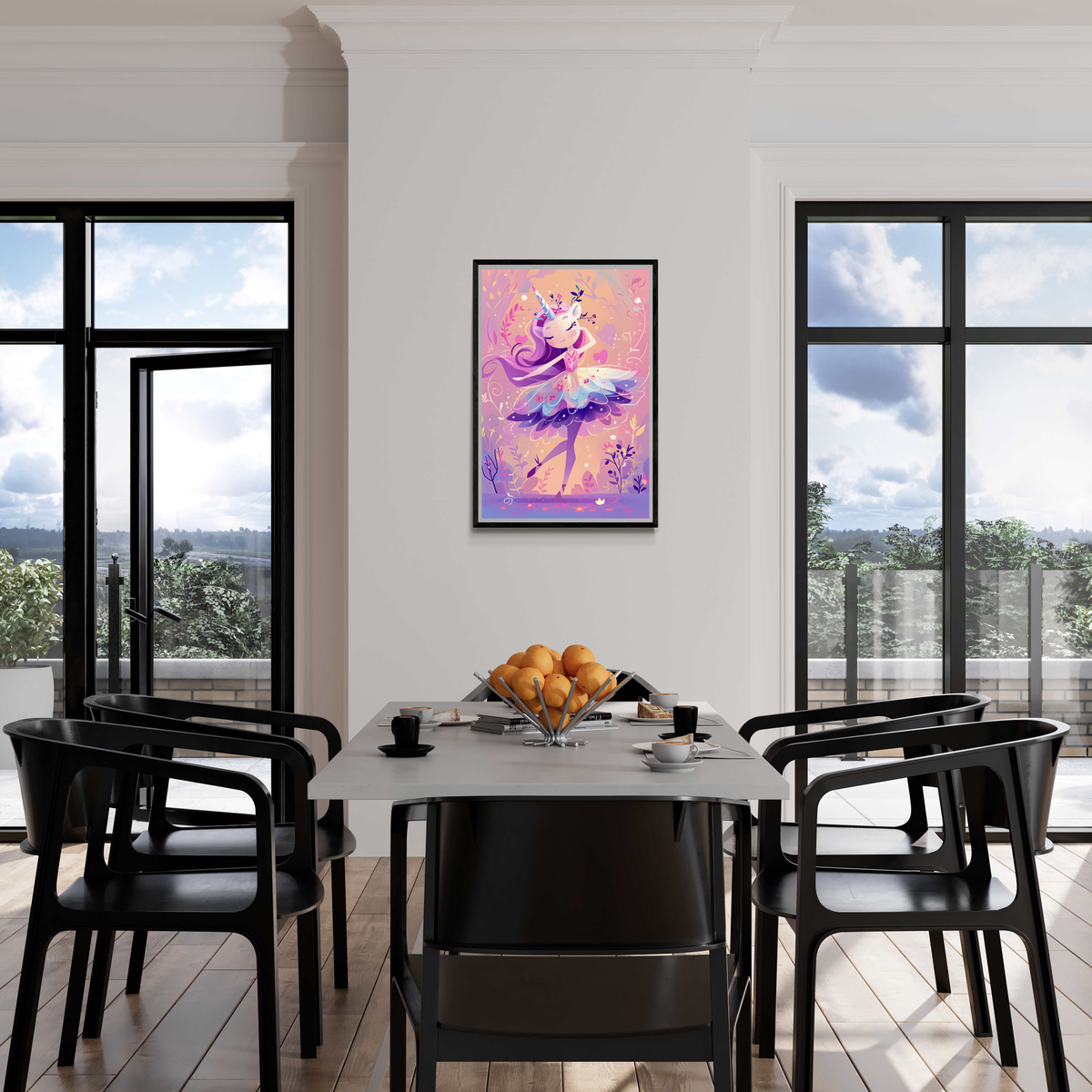 Bailarina Unicornio en un interior