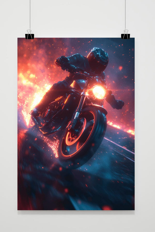 Motorfiets Biker poster