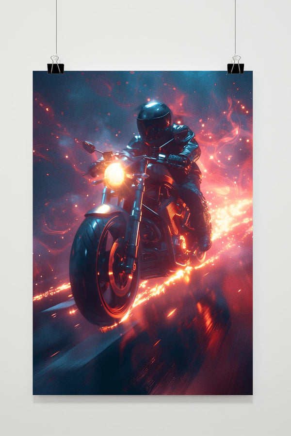Affiche Biker Neon