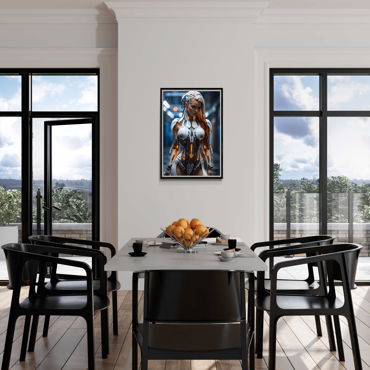 Biomech Chica en un interior