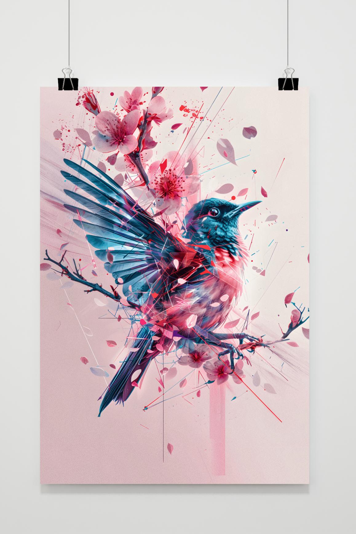 Póster Flor y Pájaro de 25 Artstreet