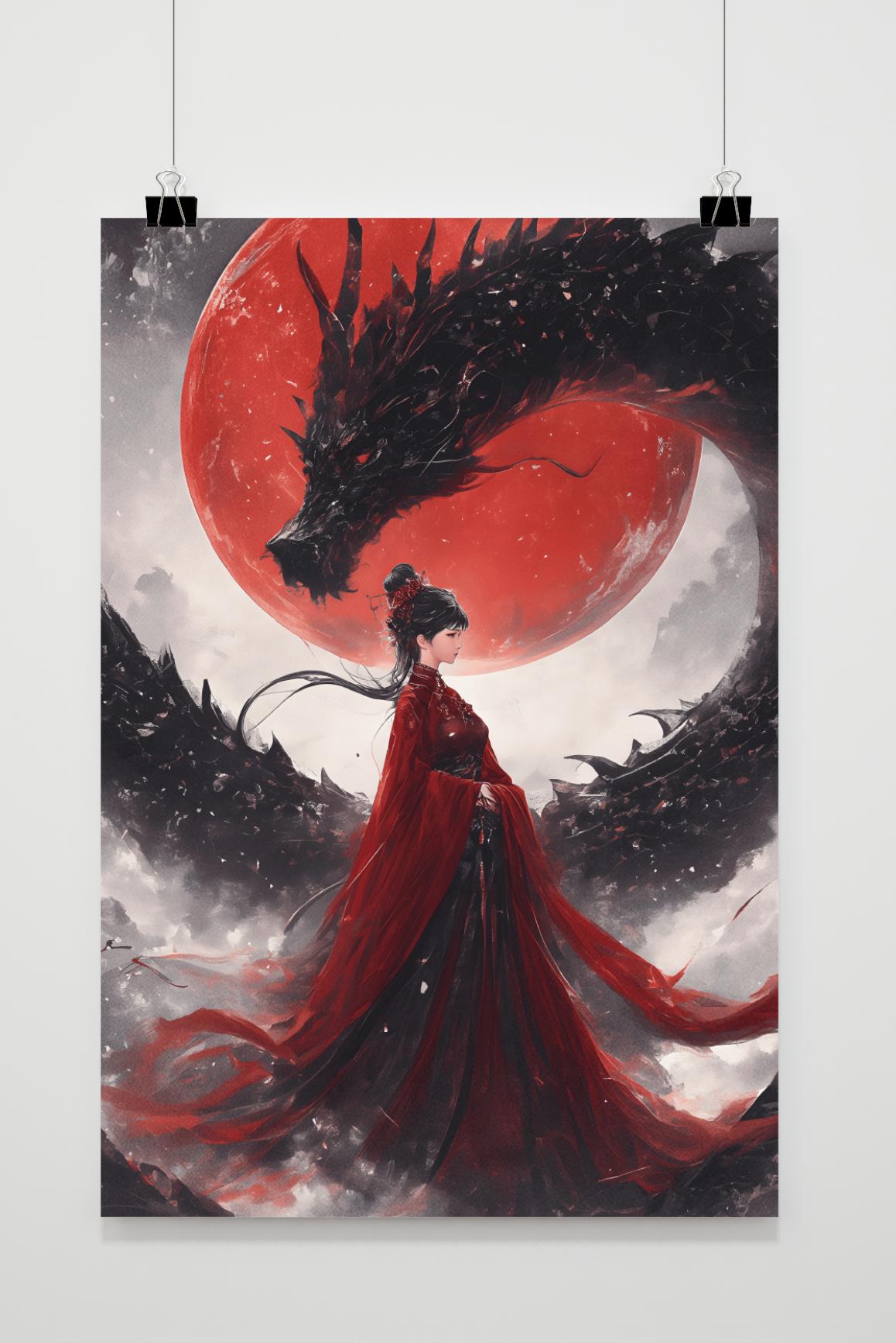Póster Chica Dragón de 25 Artstreet