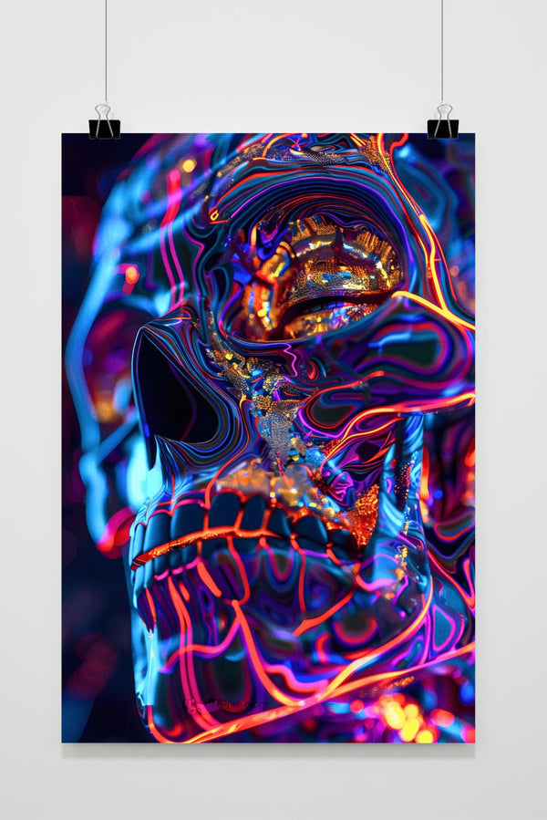 Blauwe Schedel poster