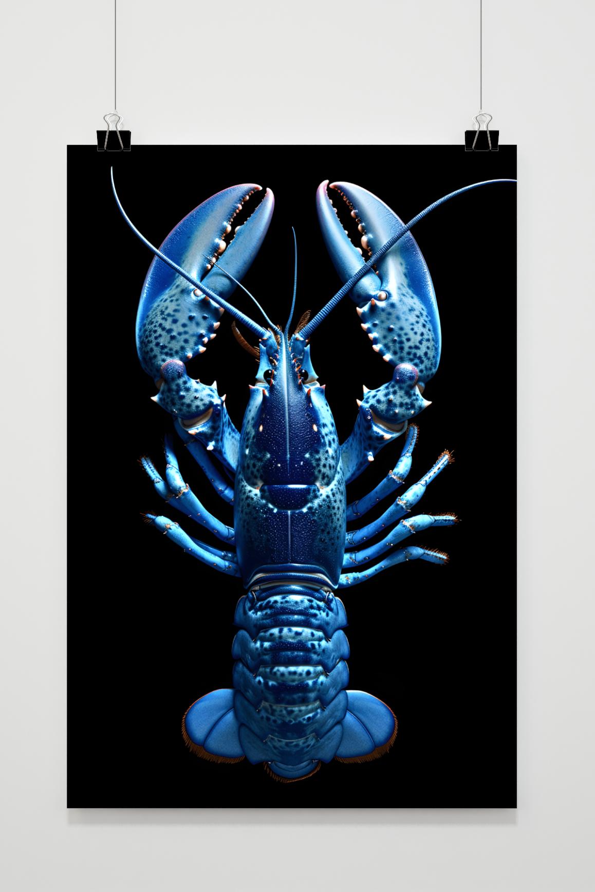 Póster Langosta Azul de 25 Artstreet