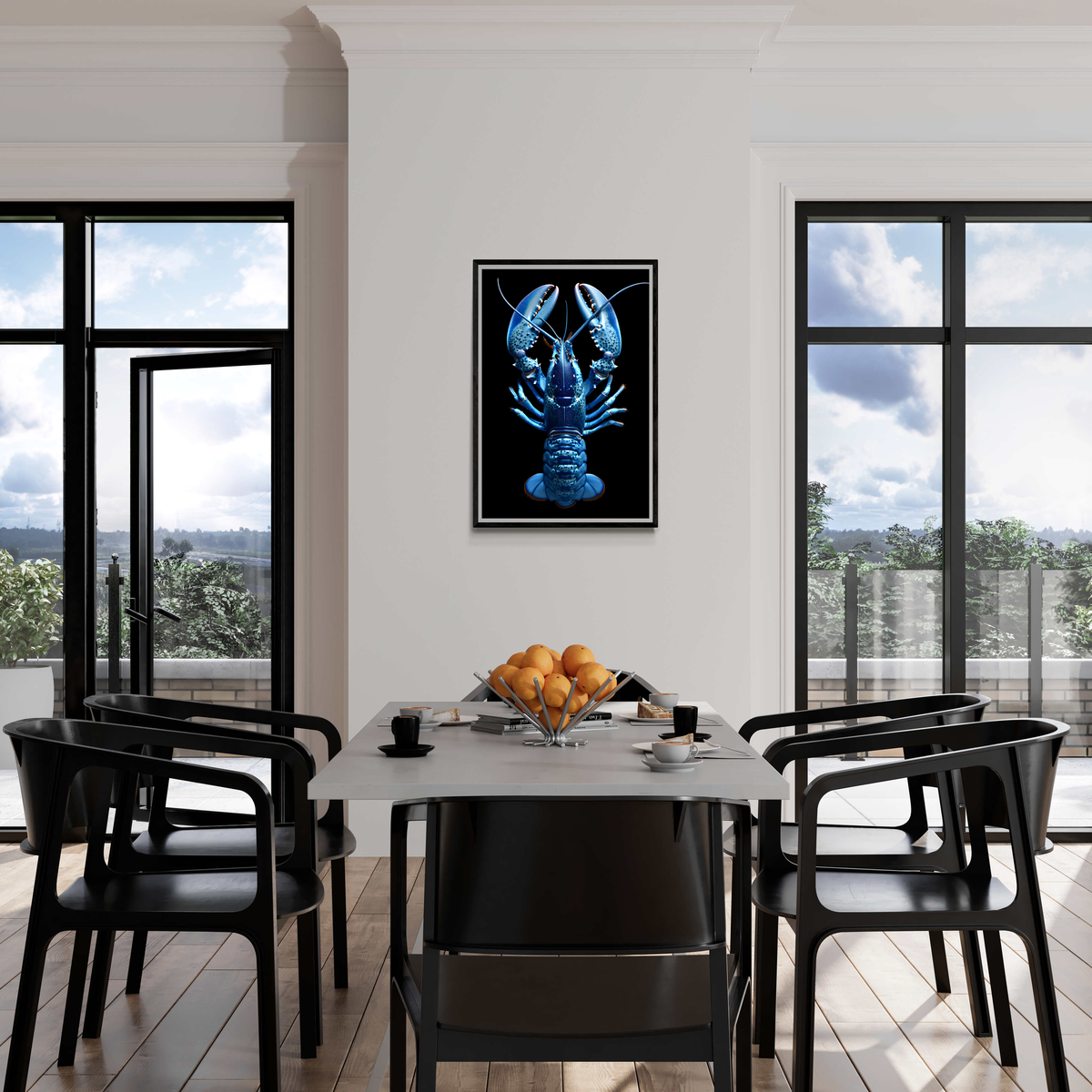 Langosta Azul en un interior