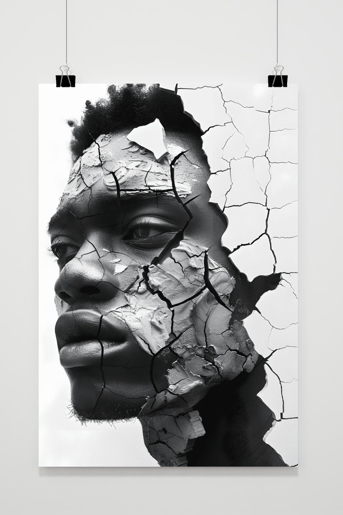 Póster Roto en Blanco y Negro de 25 Artstreet
