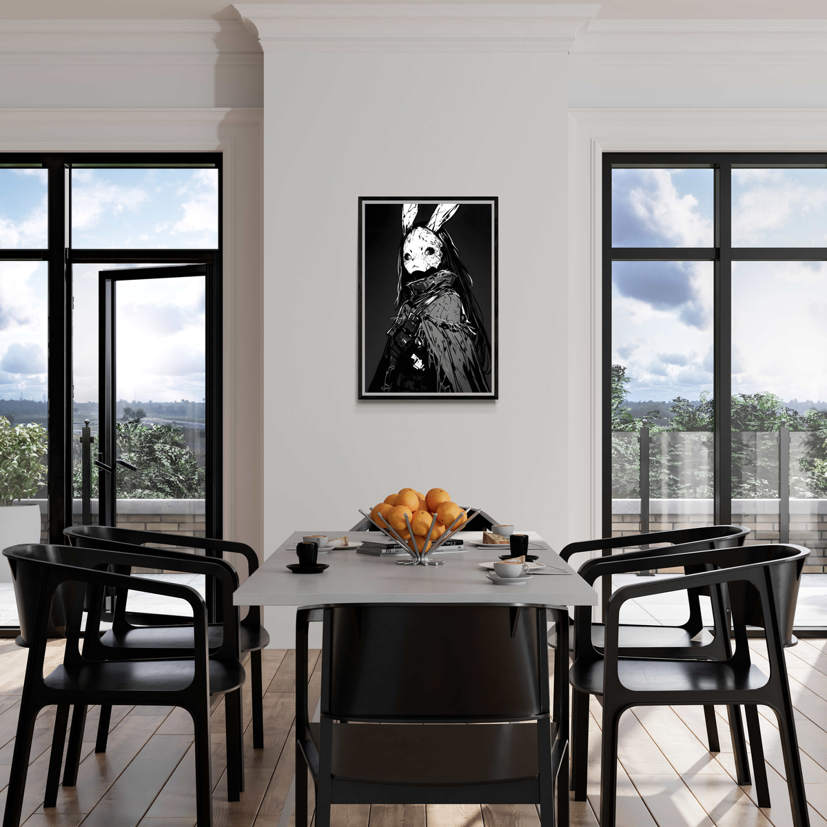 Lapin Tueur dans un intérieur