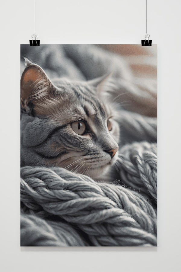 Póster Gato Acogedor
