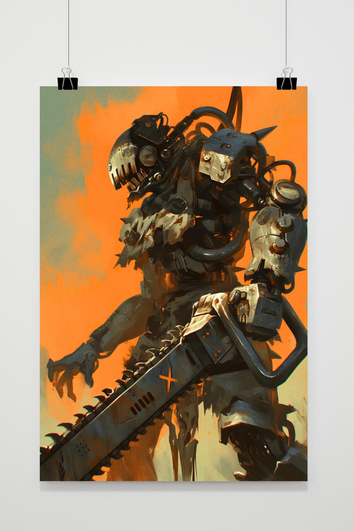 Póster Robot Motosierra de 25 Artstreet