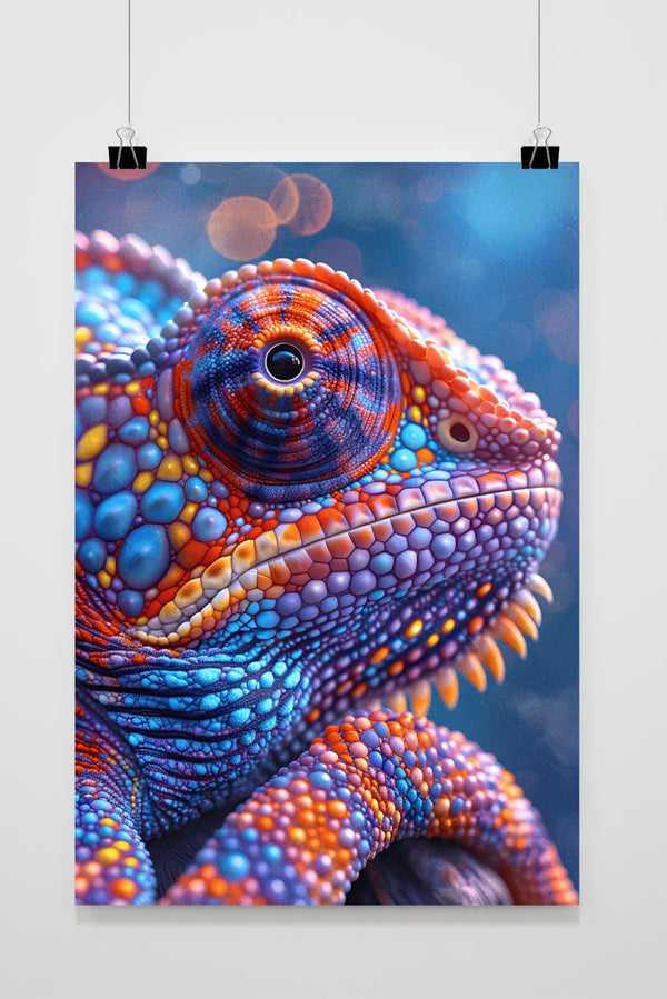 Póster Camaleón Colorido