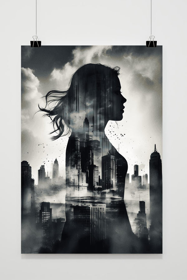 Póster Chica Paisaje Urbano