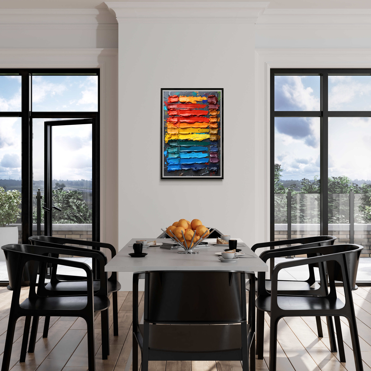 Paleta de Colores Rayas en un interior