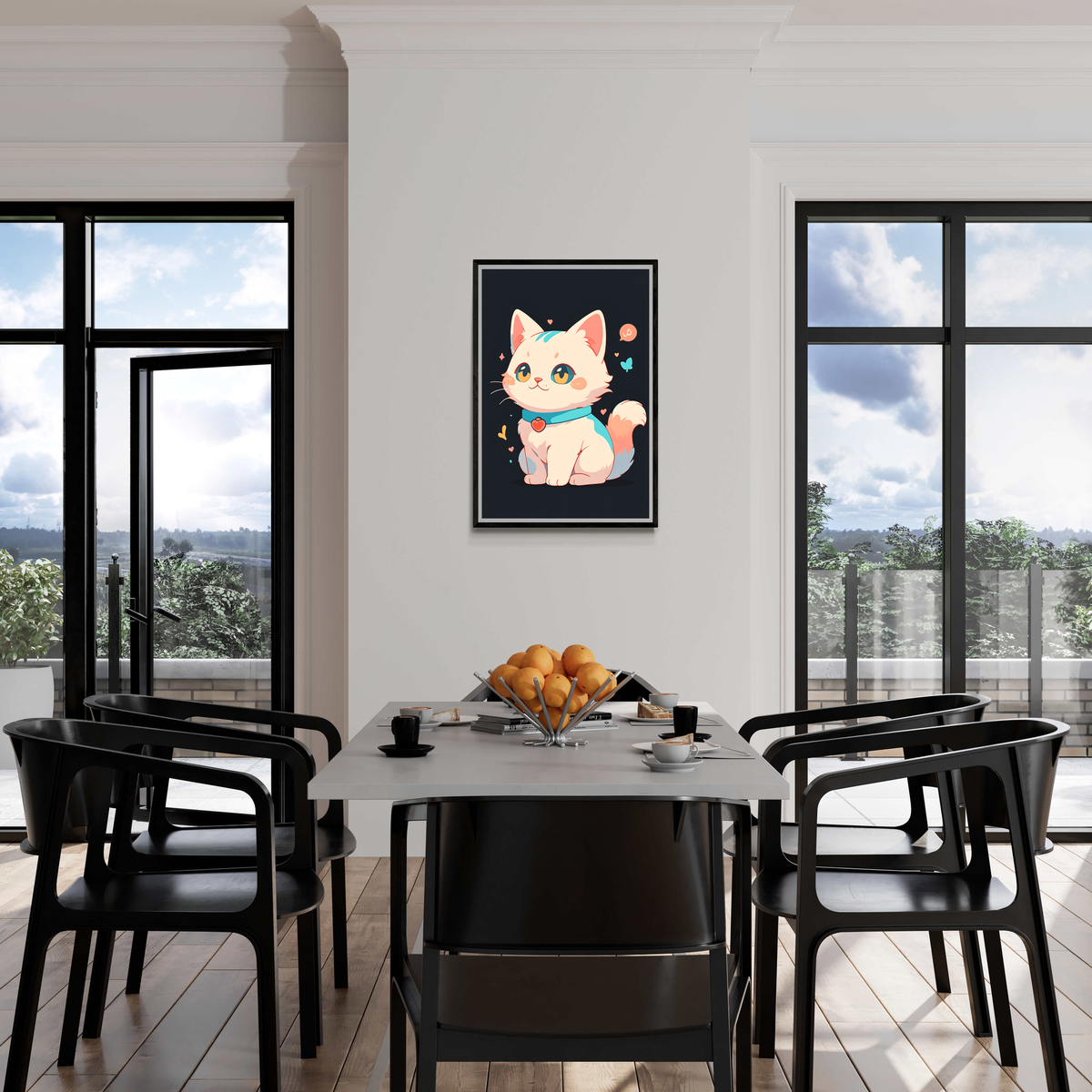 Dibujo de Gato en un interior