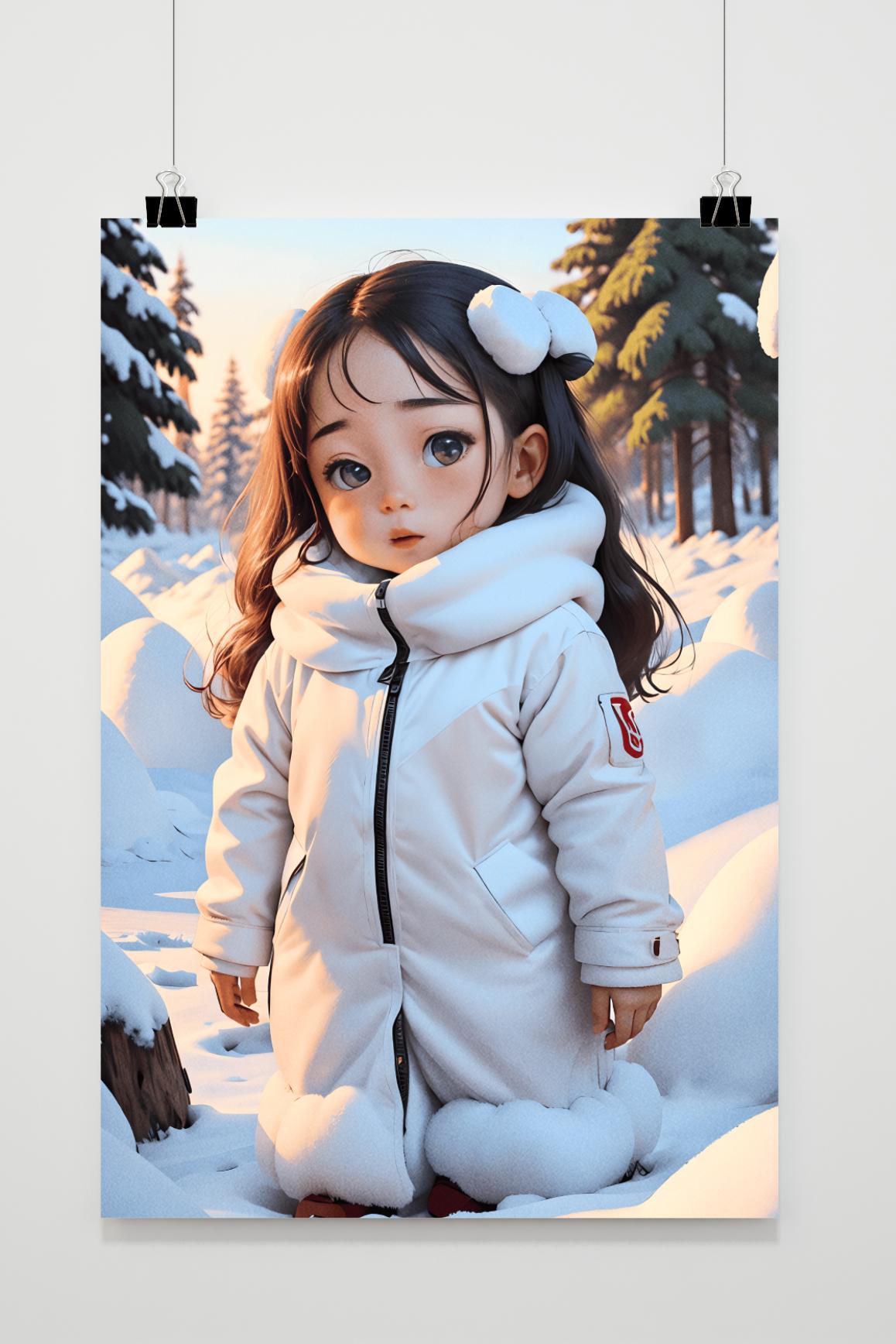 Póster Niño en la Nieve de 25 Artstreet