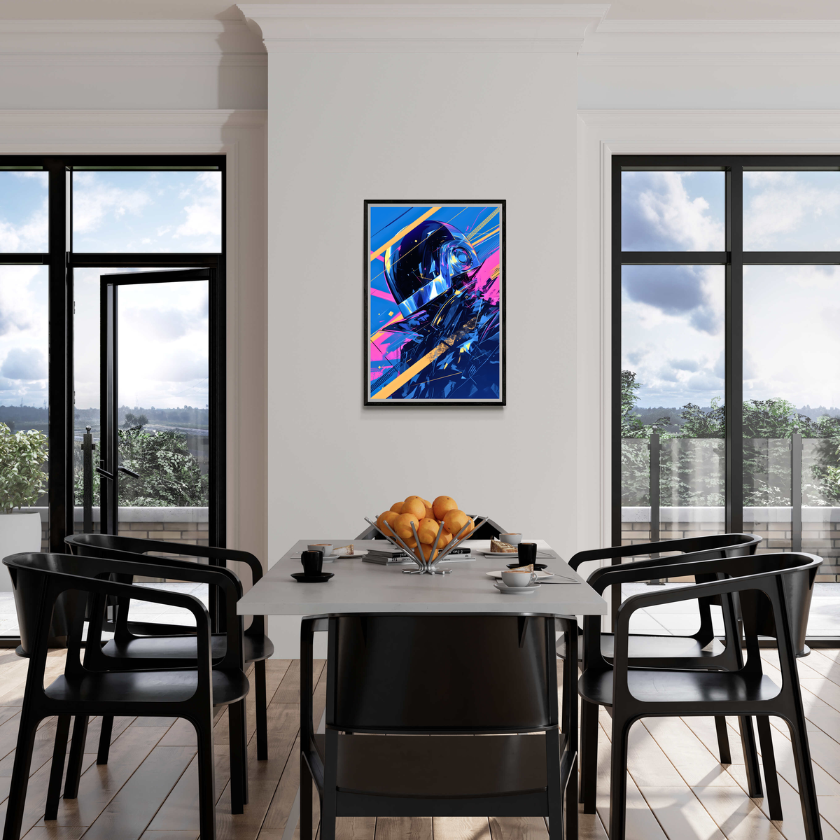 Estilo Daft Punk en un interior