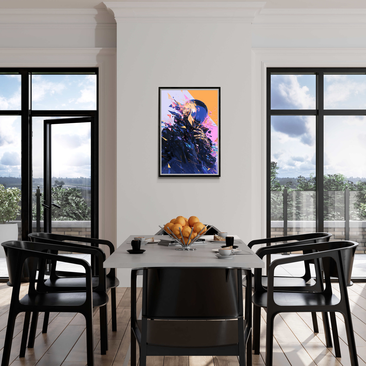 Daft Punk Azul en un interior