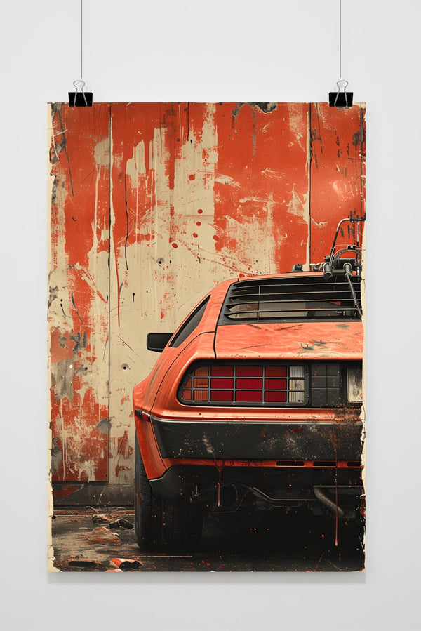 Póster Vintage Delorean